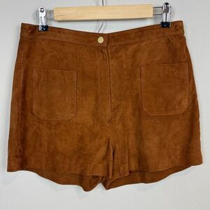 Mango Brown Suede Shorts 6 NWT
